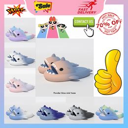 Designer Casual Platform shark Slides Slippers Men Woman anti rainbow fashion slip wear-resistant Light weight Low cut super soft sandals Flat Slipper