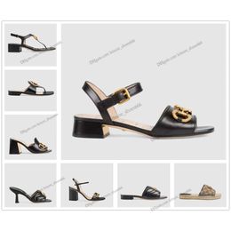 Nuovi sandali di marca Serie G Dettagli stile classico Perfetta fodera personalizzata in tessuto / pelle di pecora Taglia 35-42