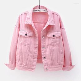 Women's Jackets 2024 Spring Summer Color Thin Denim Coats Women Short Korean Loose Bf Long-sleeved Female Casual Solid Tops Fashion