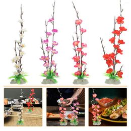 Dinnerware Sets 4 Pcs Artificial Plants Flowers Sushi Dish Decoration Plastic Lotus Sashimi Decorative Fake Simulation