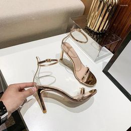 Sandals 2024 Summer Transparent Women Brand Design Luxury Shiny Patent Leather Super High Heels Ladies Sexy Pumps