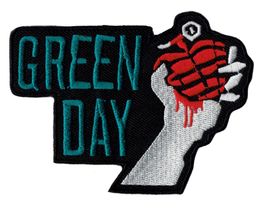 Whole GREEN DAY BOMB In Hand Embroidered Iron On Patch Shirts Badge DIY Applique Clothing Patch Emblem Sew On 9174054