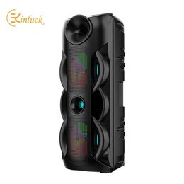 Speakers KINGLUCKY 2022 New DOUBLE 8" Speaker Dual 8" Wireless Bluetooth Speaker LED Light High Power Outdoor Square Dance K song