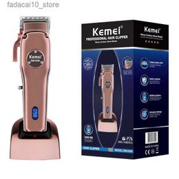 Electric Shavers Kemei professional hair trimmer for men electric barber hair clipper beard edge rechargeable hair cutter machine adjustable set Q240119