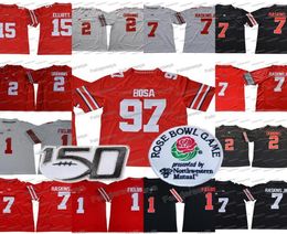 2019 Ohio State Buckeyes #97 Nick Bosa #1 Justin Fields JK Dobbins #15 Elliott Dwayne Haskins Jr. OSU Rose Bowl 150TH Jersey4743833