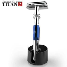 Electric Shavers Titan T-shaped razor safety razor for men metal handle replaceable blade razor machine for shaving Q240119