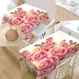 Table Cloth Custom Flower Rose Modern Dustproof Tablecloth High Quality Print Everything For Home And Kitchen