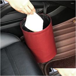 Other Interior Accessories Car Storage Basket Rubbish Container For Waste Organizer Holder Waterproof Garbage Can Trash Bin Folding Dr Dhhx4