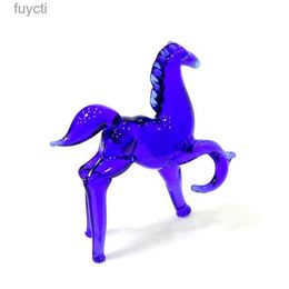 Arts and Crafts Murano Glass Horse Mini Figruine Craft Ornament Cute Zodiac Animal Small Statue Room Desk Decor Christmas New Year Gift for Kids YQ240119