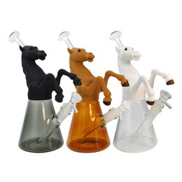 Hookahs Glass and Silicone Bottom Battle Steed Style Water Pipe Hookah Dab Rig Bong Unbreakable Smoking Pipes Accessories Tobacco Smoke Products with Bowl