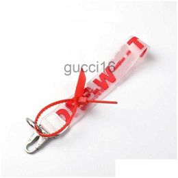 Keychains Lanyards Fashion Luxury Keychain Key Chain Transparent Rubber Jelly Letter Print Men Women Canvas Camera Penda Otxb2 SLL1 DEKS