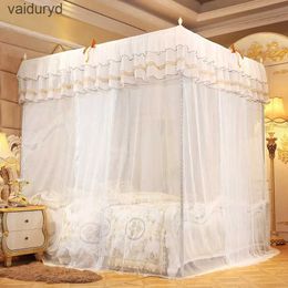 Mosquito Net Luxury Princess Four Corner Post Bed Curtain Canopy Netting Mosquito Net Bedding (L) Polyester Whitevaiduryd