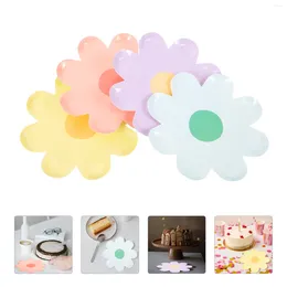 Disposable Dinnerware 40 Pcs Flower Plate Holiday Paper Dinner Tableware Party Supplies Kids Plates Little Daisy Festive Child