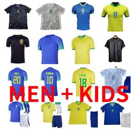 2024 Camiseta de futbol bRAZIL NEYMAR JR soccer jerseys football shirt FIRMINO brasil 22 23 24 maillots RICHARLISON VINI JR ANTONY CASEMIRO G.JESUS Men kids kit