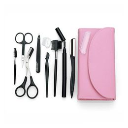 Makeup Tools Facial Eyebrow Trimmer With Scissors Comb Tweezers Scraper Bag Packaging Drop Delivery Health Beauty Dheyn