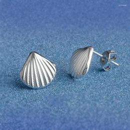Stud Earrings Top Quality 925 Sterling Silver Shell For Women Girlfriend Fashion Crystal Jewelry Fast Wholesale