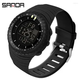 Wristwatches SANDA Brand Digital Watch Men Sport Watches Electronic LED Male Wrist For Clock Waterproof Wristwatch Hours 6071