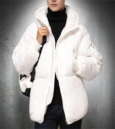 Mens Winter Jacket Parka Coat White Puffer Jacket Men Outdoor Hooded Jacket Zipper Up Slim Fit Thick Coat Cotton Plus Size 4XL 2018989966