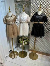 Luxury girl dress Full print of letter logo child skirt Size 110-150 designer baby dresses Mesh design kids frock Jan20
