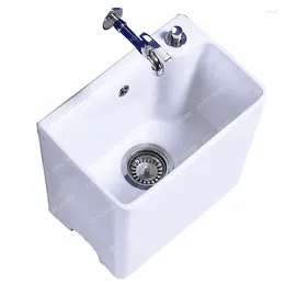 Bathroom Sink Faucets Mop Pool Ceramic Balcony Washing Basin Square Large And Small Sizes Floor-Standing Household