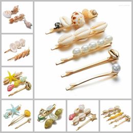 Hair Clips Women's Ocean Style Shell Set Korean Acrylic Cute Hairwear Design Fashion Headwear For Women Head Accessories