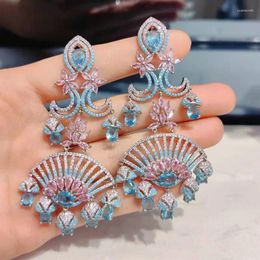 Dangle Earrings Bilincolor Fashion Big Blue Tassel Earring For Women Party Gift