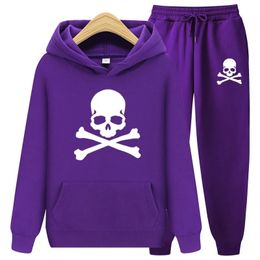 2024 New Arrival Men's Skull Tracksuit Sets Hoodies and Sweatpants High Quality Male Daily Casual Sports Jackets Jogging Suit 240119