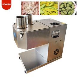 Electric Vegetable Fruit Slicer Machine With 2 Inlets 76mm 87mm Vegetable Fruit Cutter 1.5-6mm Adjustable