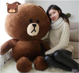 Hot Item! Line Office 47inches Giant Stuffed Soft Plush 120cm Huge Cute Cartoon Brown Bear Toy Kids Gift Free Shipping BJ