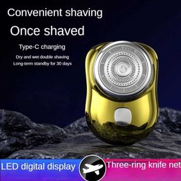 Electric Shavers Men's Electric Shaver Portable Mini Beard Trimmer Wet and Dry Dual Pogonotomy USB Charging Waterproof Shaver Q240119