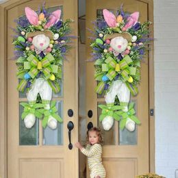 Decorative Flowers Easter Wreath Decorations Simulation Plants Door Hanging For Front Wall Holiday Home Decor