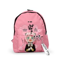 Bags Popular Youthful Anime Spy X Family School Bags Notebook Backpacks 3D Print Oxford Waterproof Key Chain Small Travel Bags