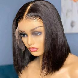 Hd 250 Density Short Bob Lace Straight Wig 13x4 Lace Bob Lace Human Hair Wigs for Black Women Pre Plucked Remy Lace Front Wigs