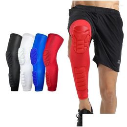 Elbow & Knee Pads Knee Pads 1Pcs Basketball Lengthen Breathable Compression Calf Sleeves Brace Hiking Cycling Leg Protectors Drop Deli Dh69R