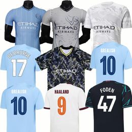 HAALAND SOCCER JERSEYS Chinese New Year Dragon DOKU RODRIGO GREALISH MANS CITIES fans player DE BRUYNE FODEN 2024 2025 3rd football shirts kids kit champions