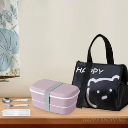 Dinnerware Handbag Does Not Take Up Space Lunch Box Insulation Grade Material Micro-wave Oven Portable Tableware 304 Fork Child Grid