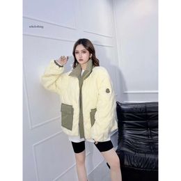 puffer jacket New Lamb down coat Women's Double Zipper Stand Up Neck Warm and Thick Loose Fashion Top Winter