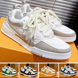 2024 Designer Casual Shoes Men Sneakers Rubber Platform Trainers Genuine Leather Sneaker Multicolor Lace-up Skate Shoes Fashion Running Shoe 39-45 H91