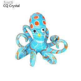 Arts and Crafts Handmade Octopus House Lizard Glass Blown Figurines Crystal Animal Sculpture Ornament Craft Kids Christmas Gift Home Table Decor YQ240119