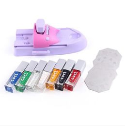 Nail Dryers Art Printer Machine DIY Portable Nail Stamping Manicure Tools with 6pcs Metal Stamp320
