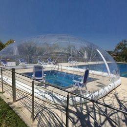 wholesale Outdoor complete transparent rectangular blow up inflatable pool cover from China inflatables pools dome manufacturer