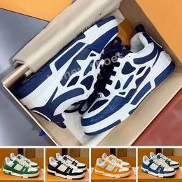 2024 Designer Casual Shoes Men Sneakers Rubber Platform Trainers Genuine Leather Sneaker Multicolor Lace-up Skate Shoes Fashion Running Shoe 36-45 H91