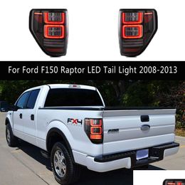 Car Tail Lights For Ford F150 Raptor Led Light 08-13 Brake Reverse Parking Running Rear Lamp Dynamic Streamer Turn Signal Taillight Dr Dhqvf