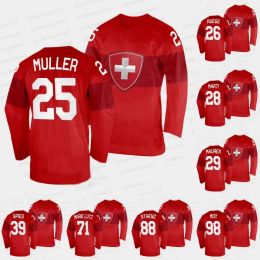 Switzerland Womens Hockey Ida 2023 Winter Home Jersey Alina Marti Saskia Maurer Caroline Spies Lutz Phoebe Staenz Keely Moy Rahel Enzler Ni