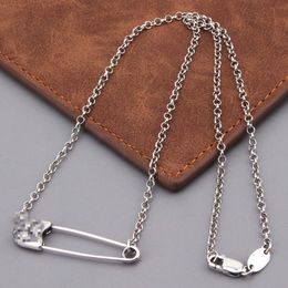 Vintage Safety Pin Necklace Fashion Couple Clavicular Chain Designer Pendant Necklaces