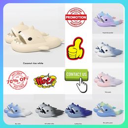 Designer Casual Platform shark Slides Slippers Men Woman anti rainbow slip wear-resistant Light weight breathable Low cut super soft sandals size36-45