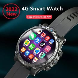Relógios 2022 novos homens relógio inteligente câmera dupla gravação 4g android telefone wifi internet download app adulto esportes pedômetro sim chamada relógio