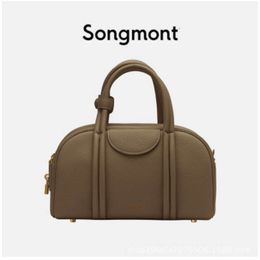 Song Songmont Medium Bowling Bag Series Boston Headband Cowhide Designer Shoulder Handbag