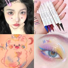 Eyeliner Colourful Eyeliner Liquid Pencil Waterproof Long-lasting Easy To Wear Matte Eye Liner Black Blue Red White Purple Brown Eyliner Q240119