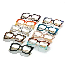 Sunglasses Frames Selling Box Floral Metal Women's Optical Glasses Frame Dual Colour Anti Blue Light Flat Lens